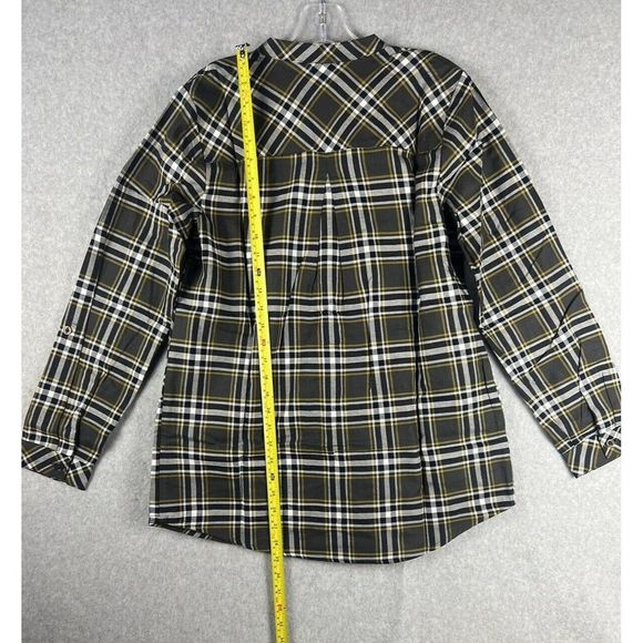 Joan Rivers Blouse Womens 6 Plaid Cottage Core Long Sleeve Peplum Button Casual - Picture 8 of 16